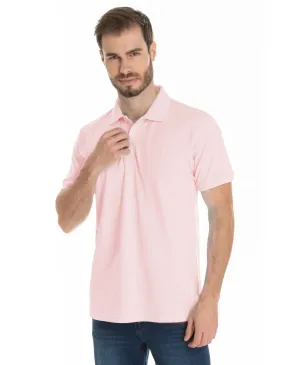 KIT 5 Camisas Polo Piquet Masculina Rosa Claro