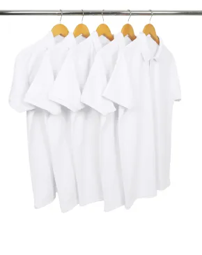 KIT 5 Camisas Polo Piquet Masculina Branca