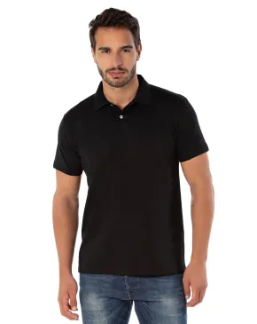 Camisa Polo Piquet Masculina Preta