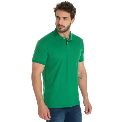 Camisa Polo Piquet Masculina Verde Bandeira