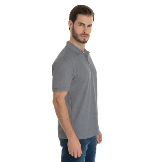Camisa Polo Piquet Masculina Mescla Escuro