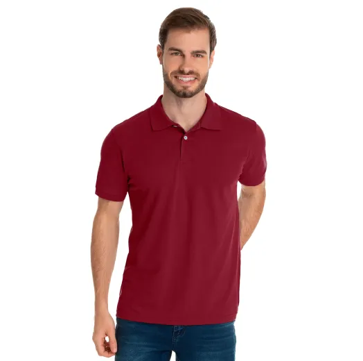 Camisa Polo Piquet Masculina Bordô