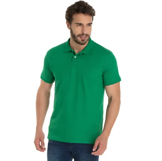 Camisa Polo Piquet Masculina Verde Bandeira