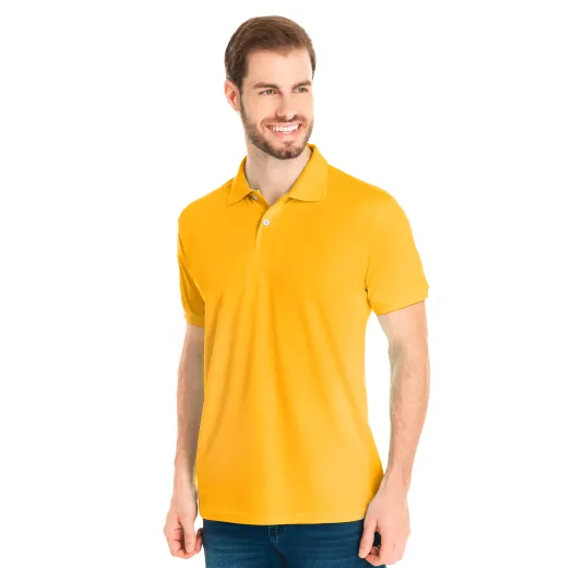 KIT 5 Camisas Polo Piquet Masculina Amarelo Ouro