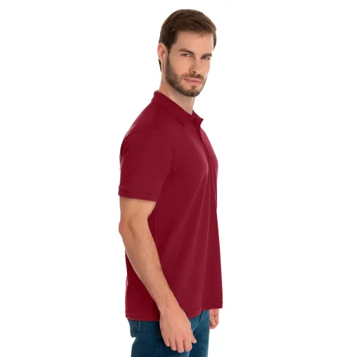 Camisa Polo Piquet Masculina Bordô