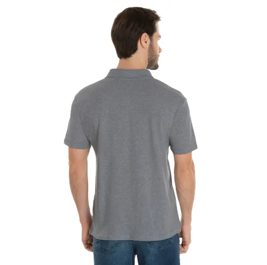 Camisa Polo Piquet Masculina Mescla Escuro