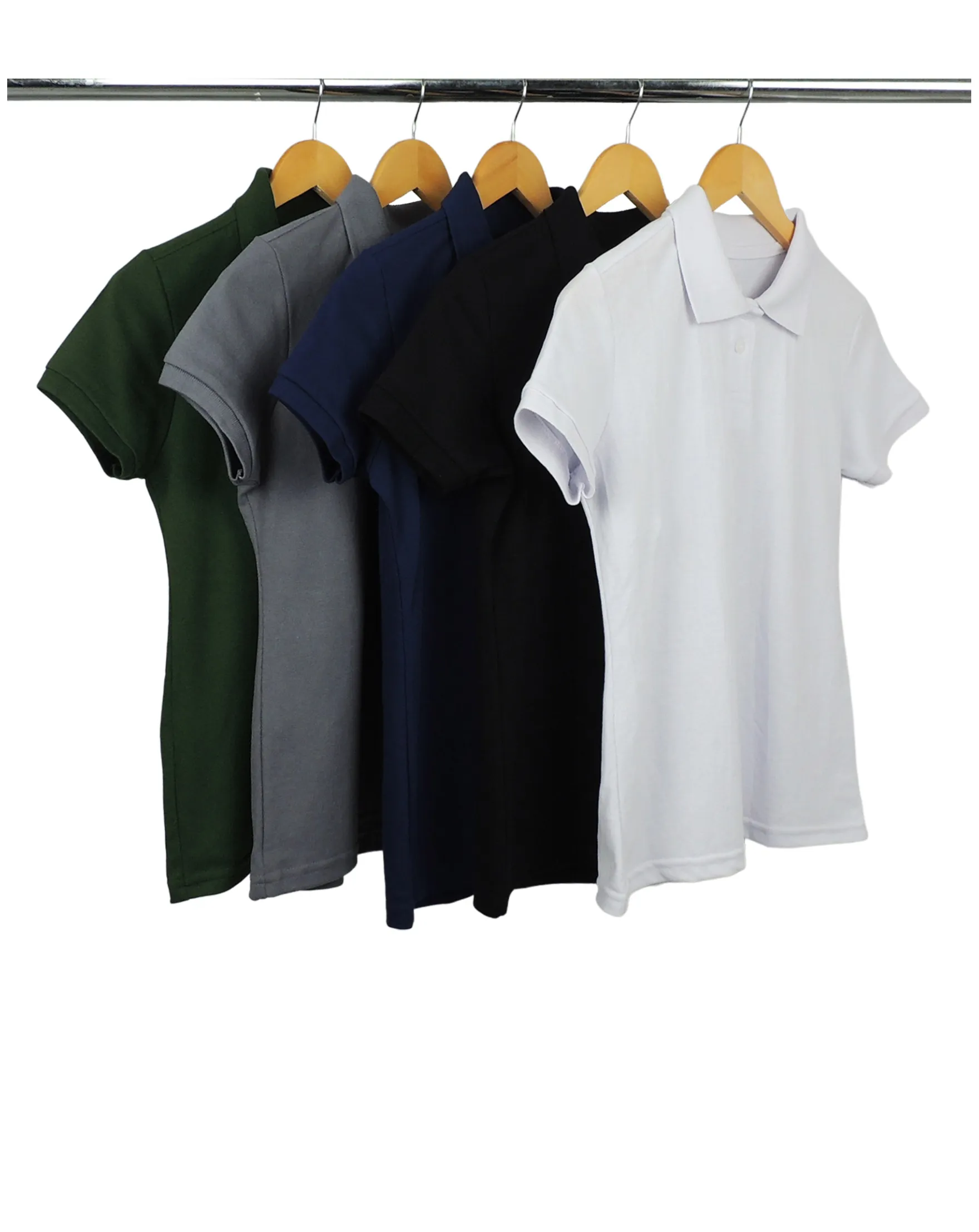 Kit 5 Camisas Polo Piquet Feminina 18
