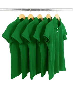 KIT 5 Camisas Polo Piquet Feminina Verde Bandeira