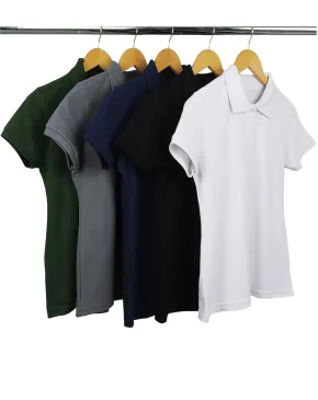 Kit 5 Camisas Polo Piquet Feminina 18