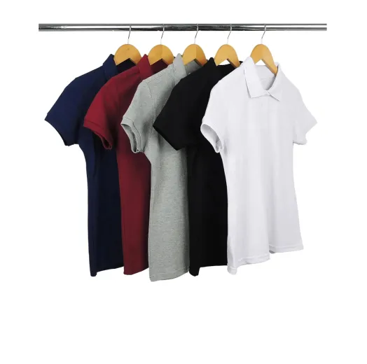 Kit 5 Camisas Polo Piquet Feminina 15