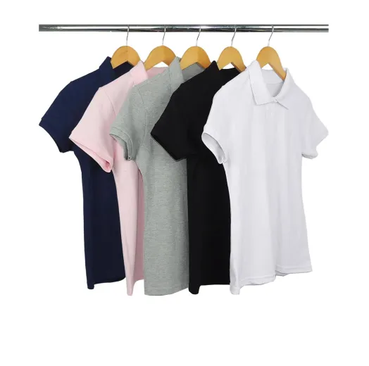 Kit 5 Camisas Polo Piquet Feminina 17