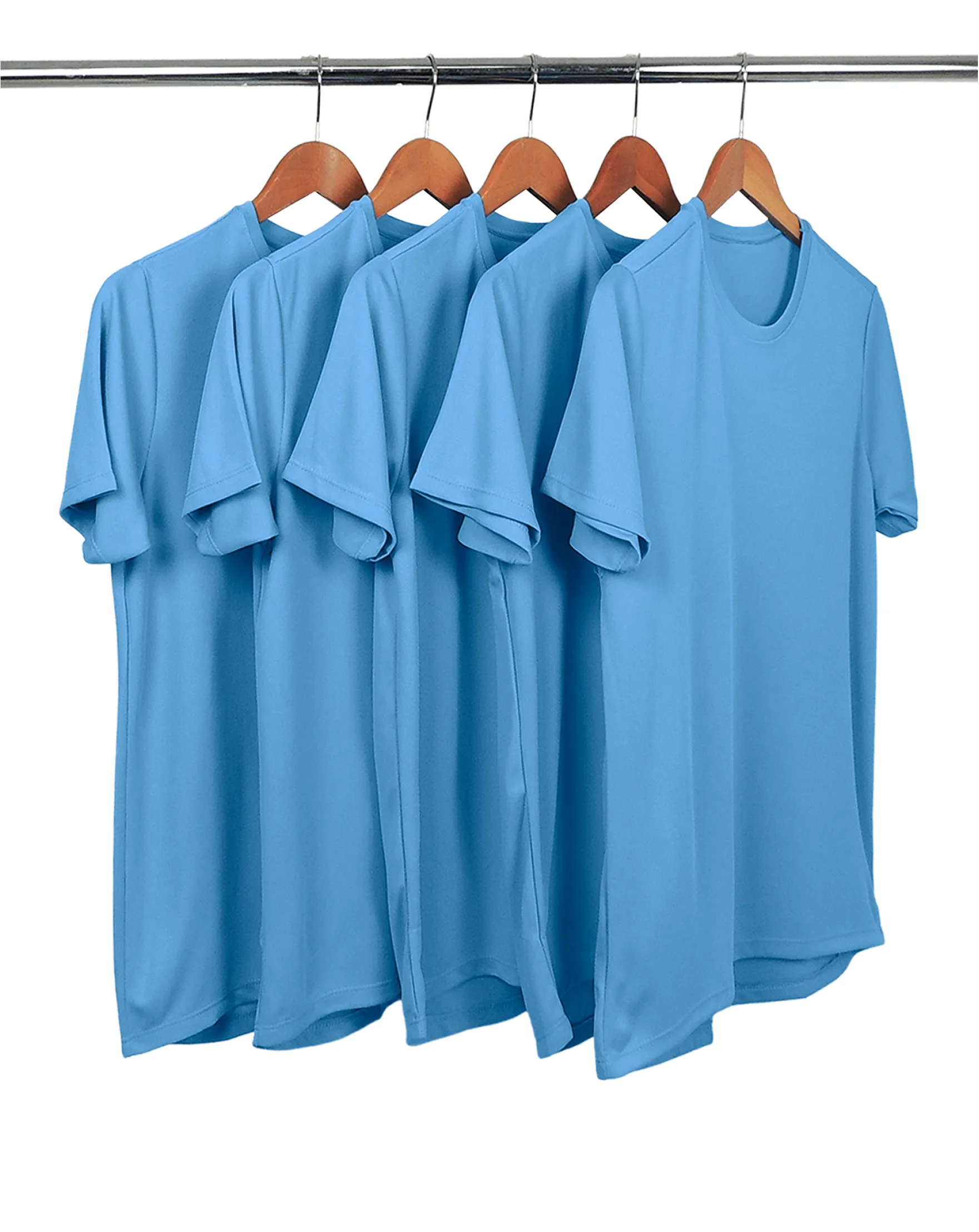 KIT 5 Camisetas Dry Fit Azul Claro Proteção UV 30+