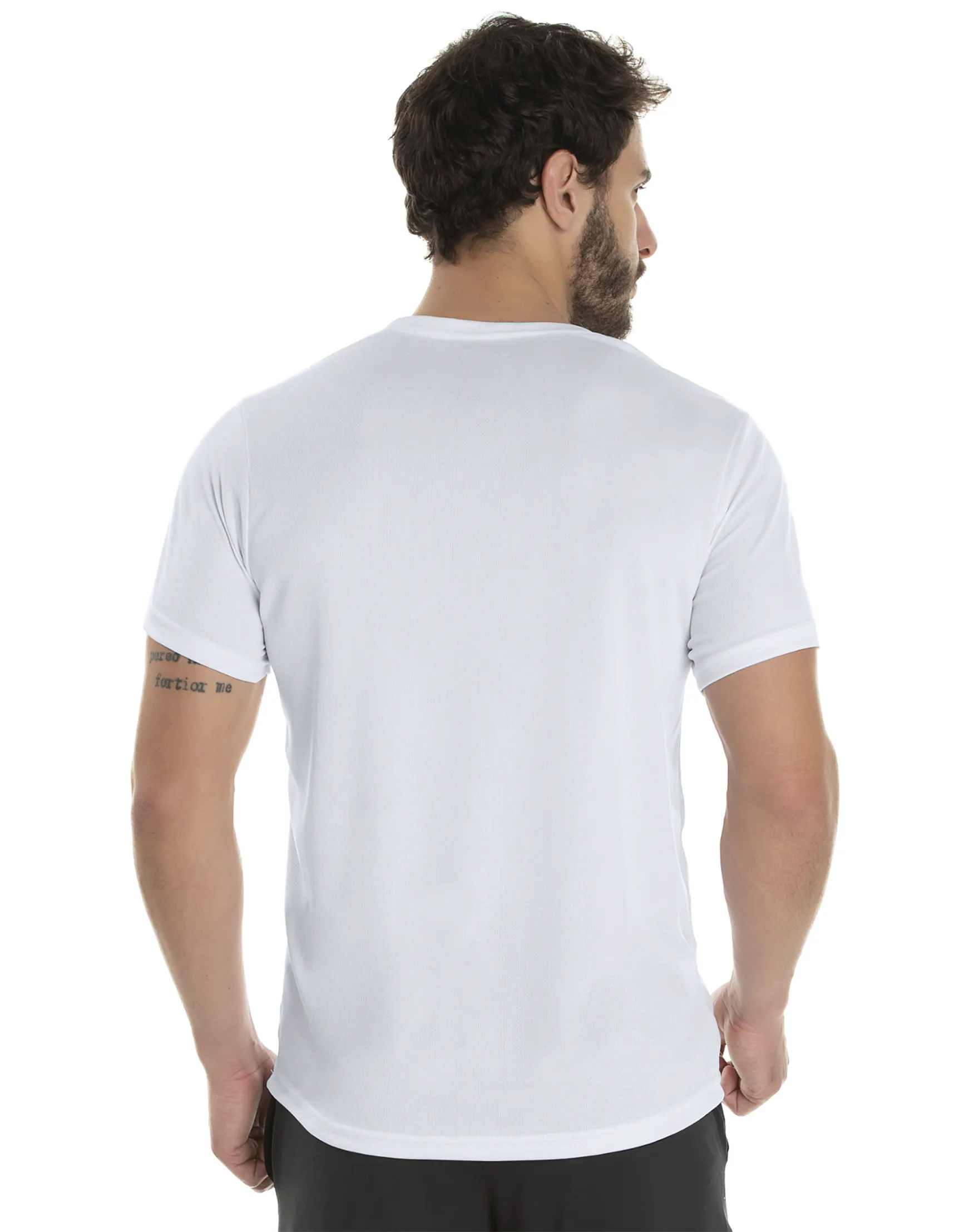 KIT 5 Camisetas Dry Fit Brancas Proteção UV 30+