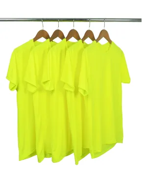 KIT 5 Camisetas Dry Fit Amarelo Fluorescente Proteção UV 30+