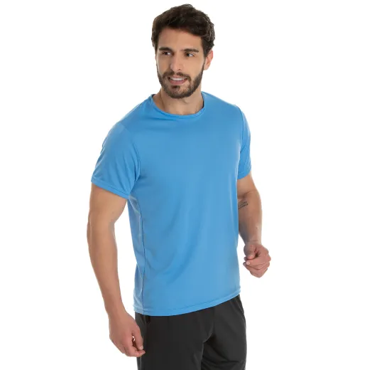 KIT 5 Camisetas Dry Fit Azul Claro Proteção UV 30+