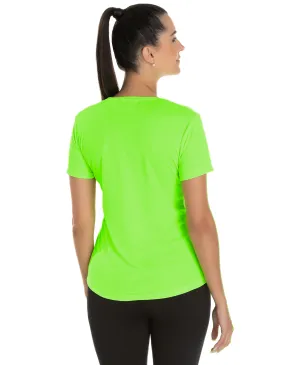 KIT 5 Camisetas Femininas Dry Fit Verde Fluorescente Proteção UV 30+