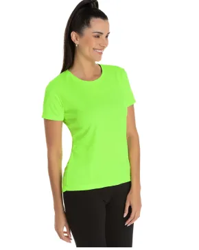 KIT 5 Camisetas Femininas Dry Fit Verde Fluorescente Proteção UV 30+