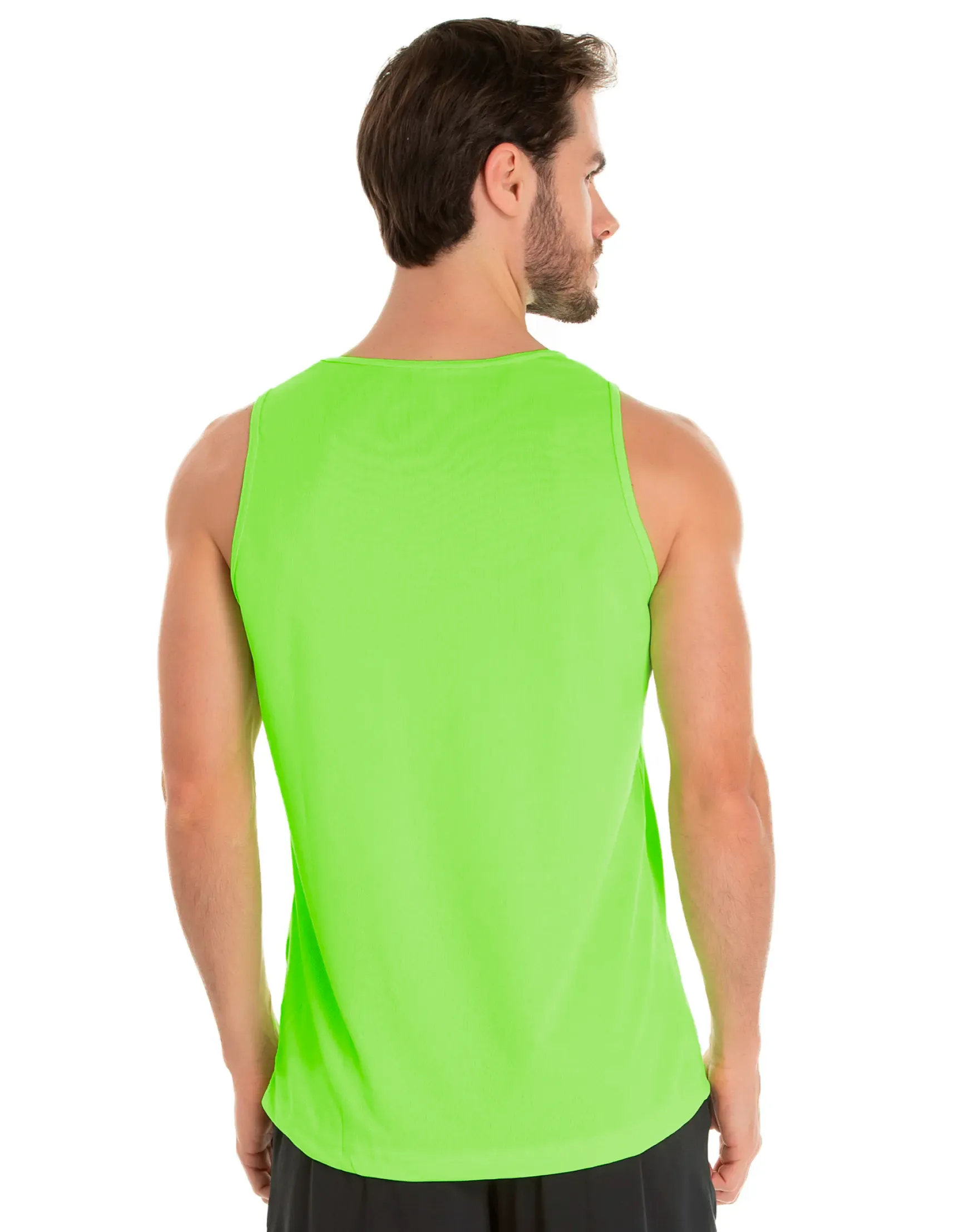 KIT 5 Regatas Dry Fit Verde Fluorescente Proteção UV 30+