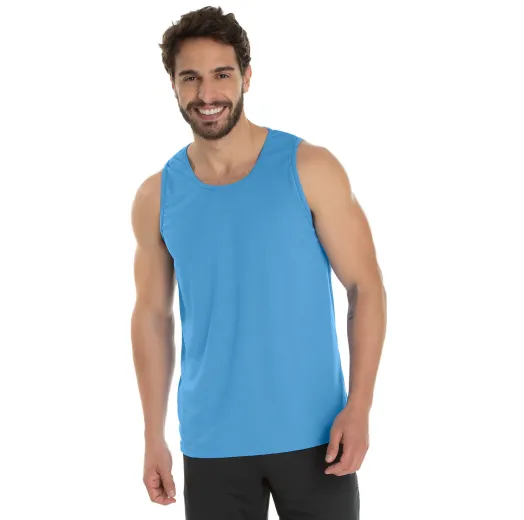 Regata Dry Fit Azul Claro Proteção UV 30+