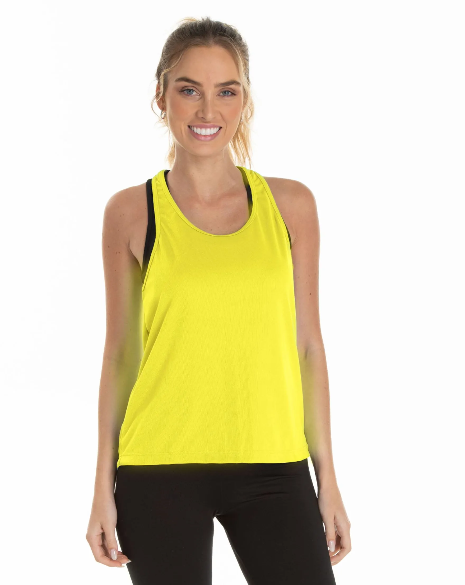 Regata Feminina Dry Fit Verde Lima Proteção UV 30+