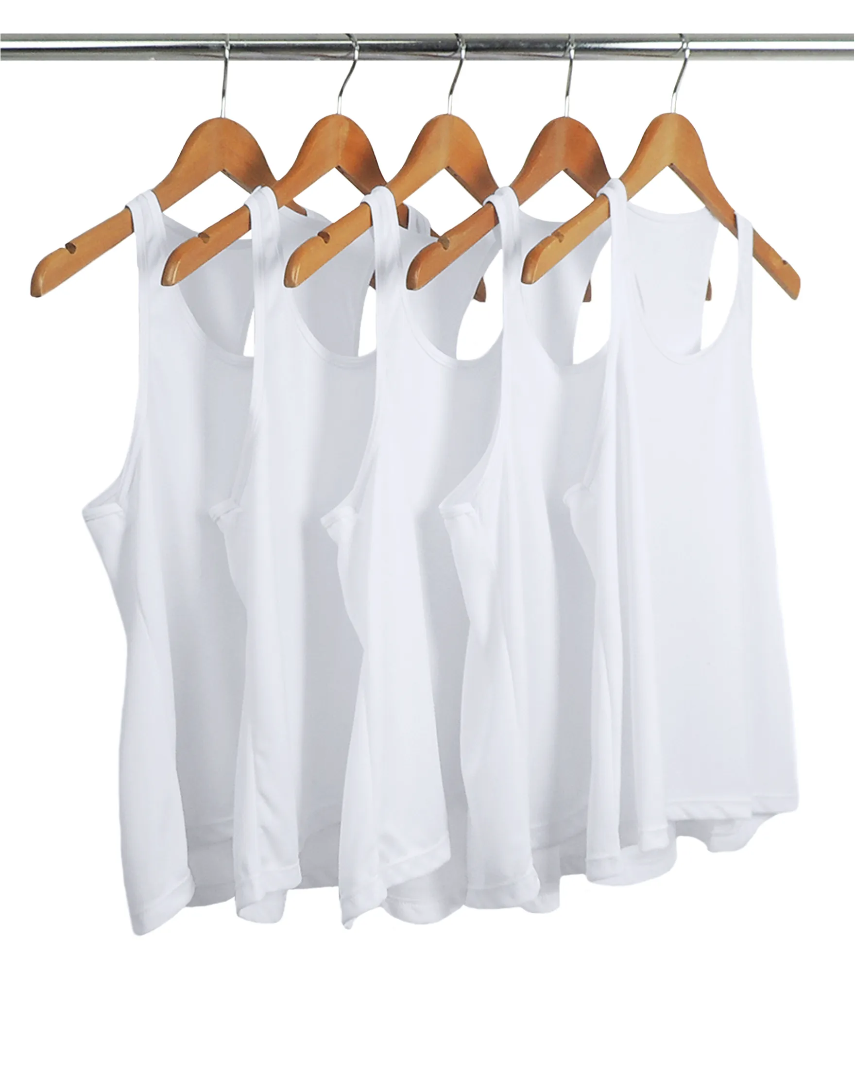 Kit 5 Regatas Feminina Dry Fit Branca Proteção UV 30+