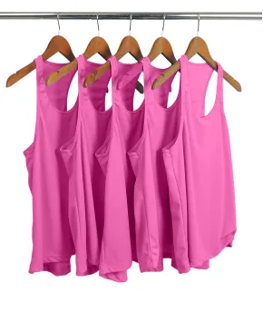 Kit 5 Regatas Feminina Dry Fit Rosa Pink Proteção UV 30+