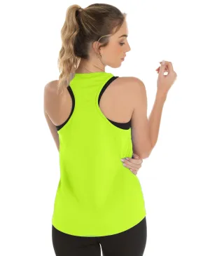 Regata Feminina Dry Fit Amarelo Fluorescente Proteção UV 30+