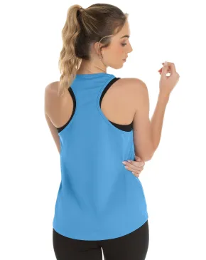 Regata Feminina Dry Fit Azul Claro Proteção UV 30+