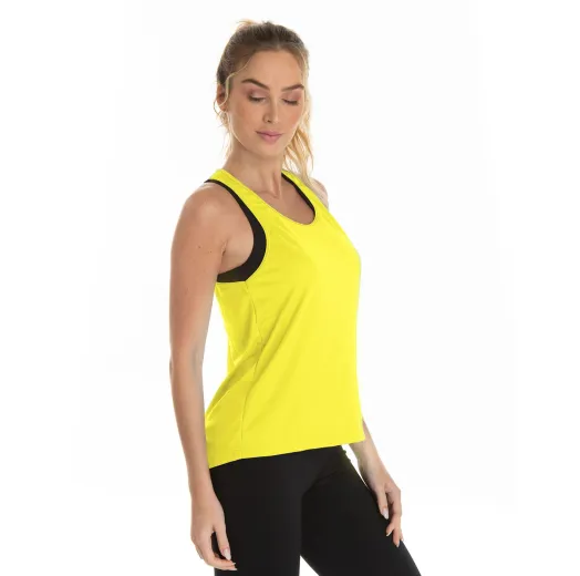 Regata Feminina Dry Fit Verde Lima Proteção UV 30+