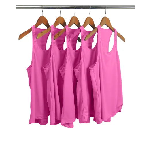Kit 5 Regatas Feminina Dry Fit Rosa Pink Proteção UV 30+