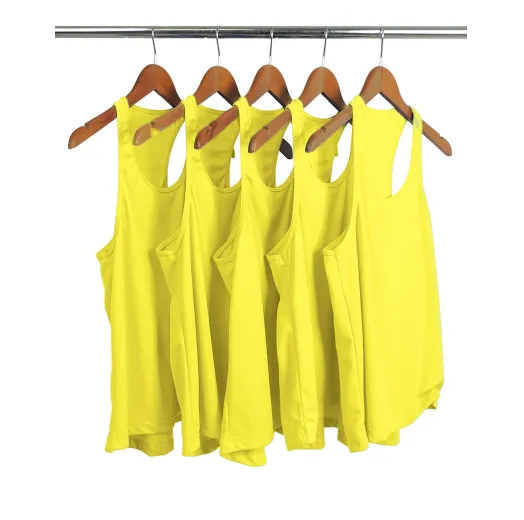 Kit 5 Regatas Feminina Dry Fit Verde Lima Proteção UV 30+