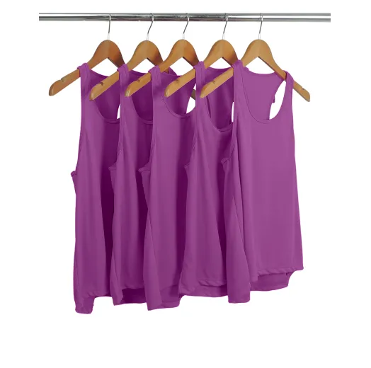 Kit 5 Regatas Feminina Dry Fit Roxo Proteção UV 30+