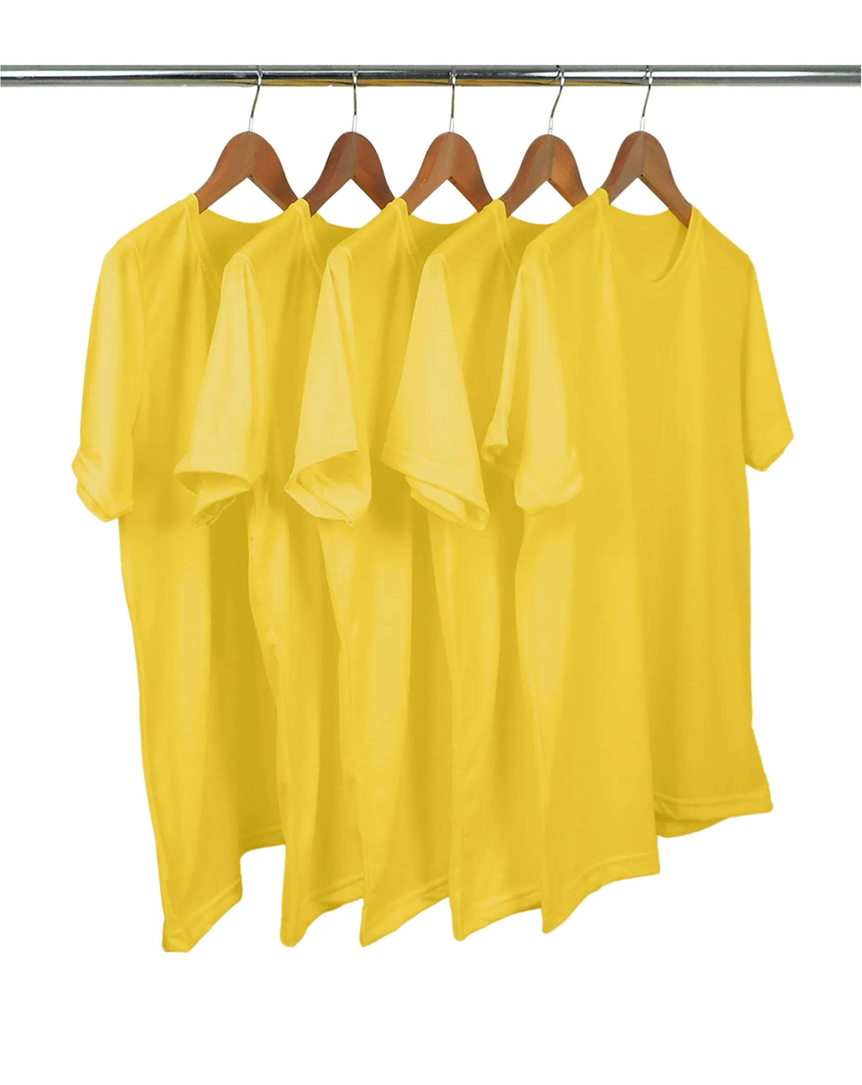 KIT 5 Camisetas de Poliéster/Sublimática Amarelo Canário