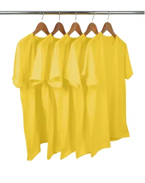 KIT 5 Camisetas de Poliéster/Sublimática Amarelo Canário