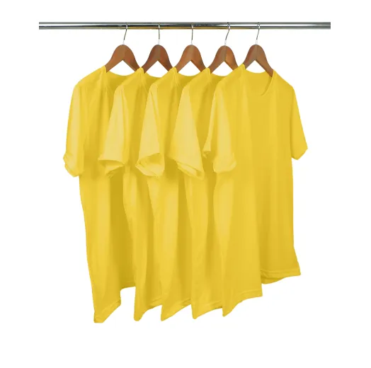 KIT 5 Camisetas de Poliéster/Sublimática Amarelo Canário