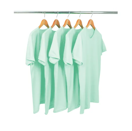 KIT 5 Camisetas de Poliéster/Sublimática Verde Bebê