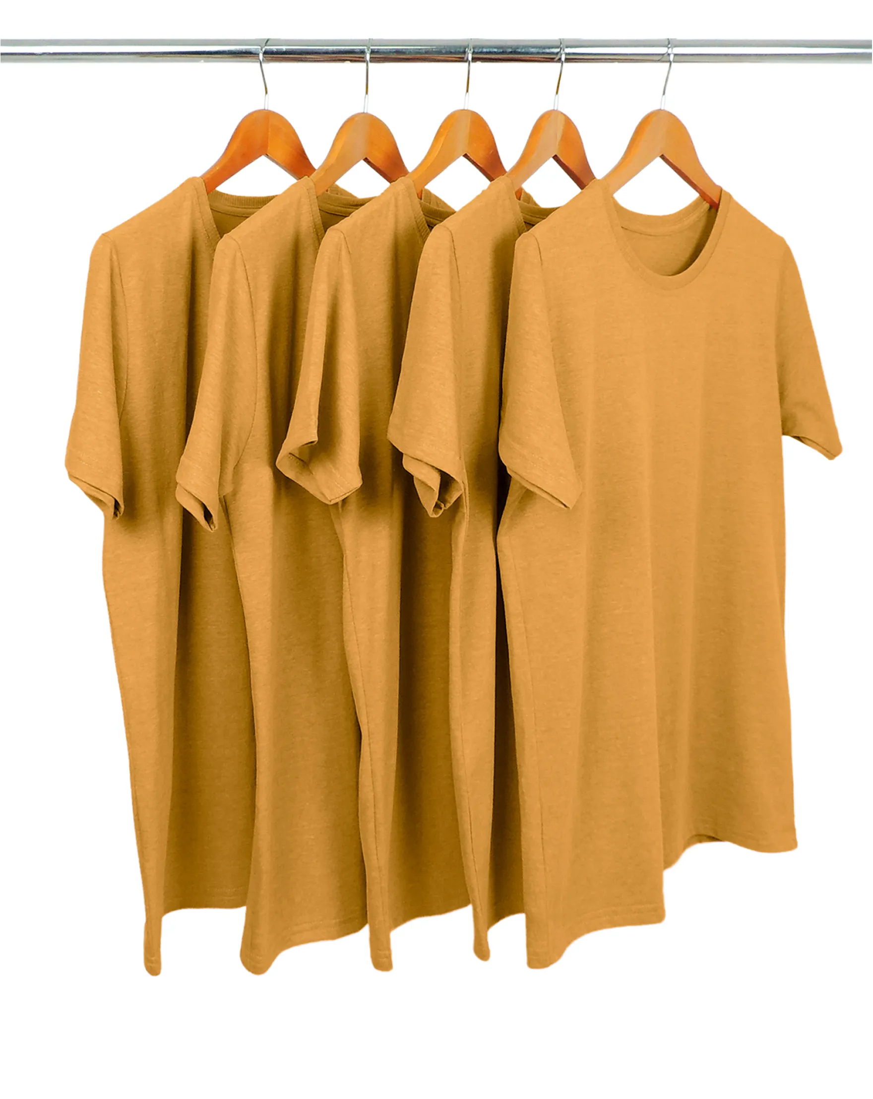 Kit 5 Camisetas Comfort Mescla Mostarda