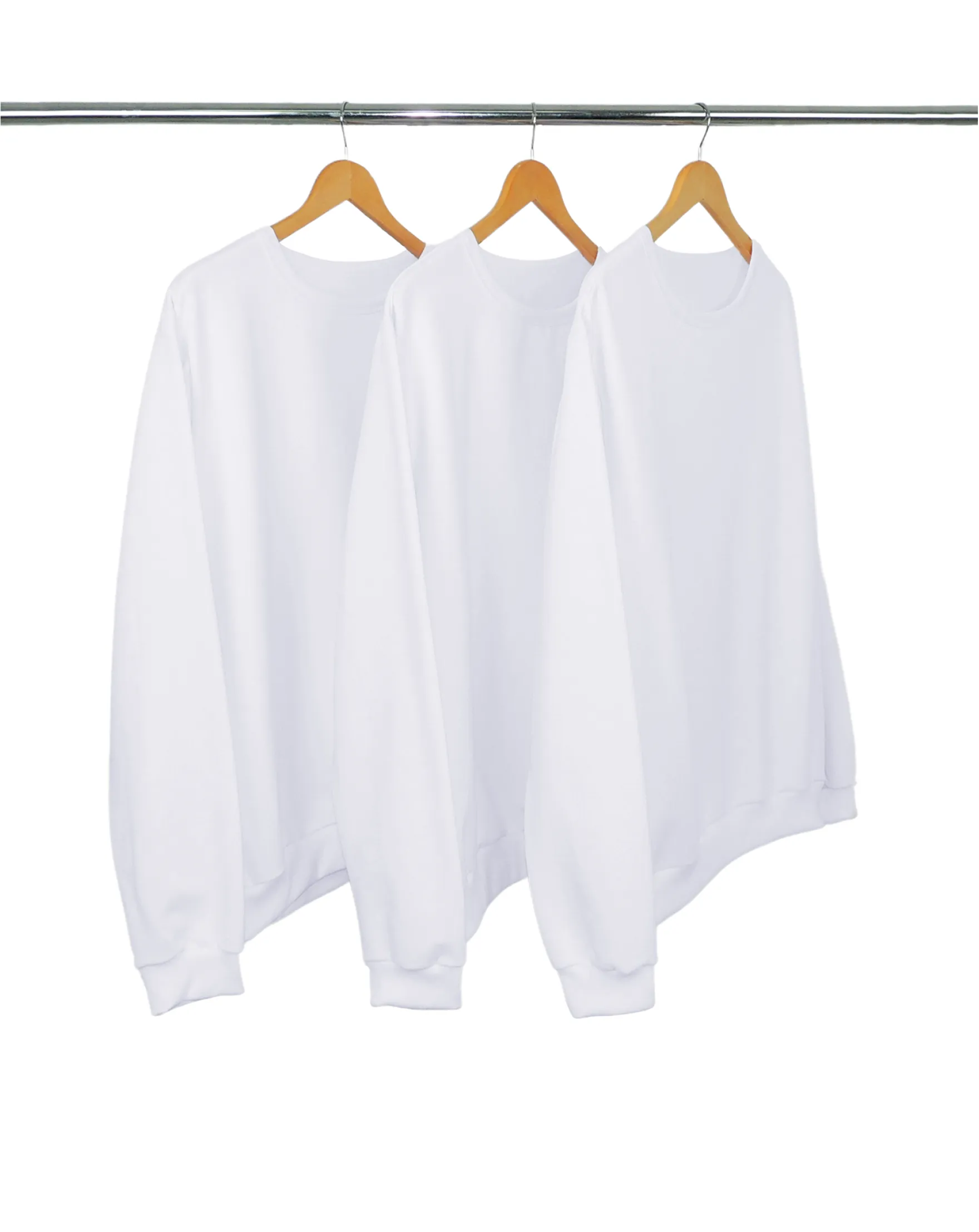 Kit 3 Blusões de Moletom Feminino Branco