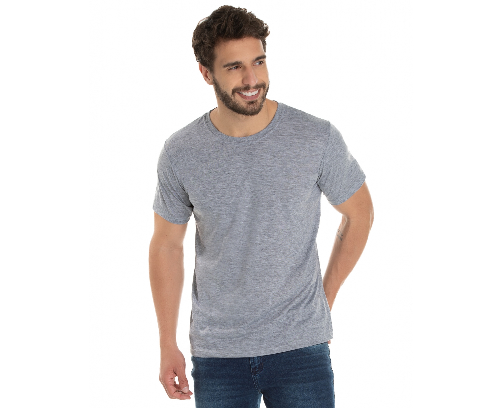 camiseta cinza mescla para sublimação