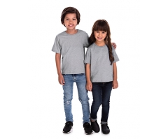 Camiseta Infantil de Poliéster / Sublimática Cinza Mescla