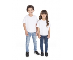 5 PEÇAS - Camiseta Infantil de Algodão Penteado Branca