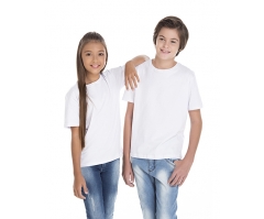 5 PEÇAS - Camiseta Juvenil de Algodão Penteado Branca