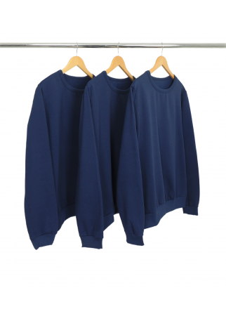 Kit 3 Blusões de Moletom Azul Marinho