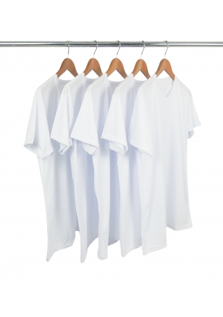 KIT 5 Camisetas de Poliéster/Sublimática Branca