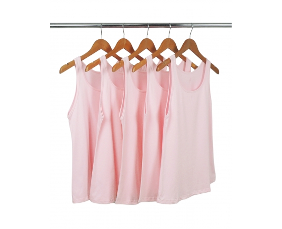 Kit De Regata Feminina De Algodão Premium Rosa Claro Direto De