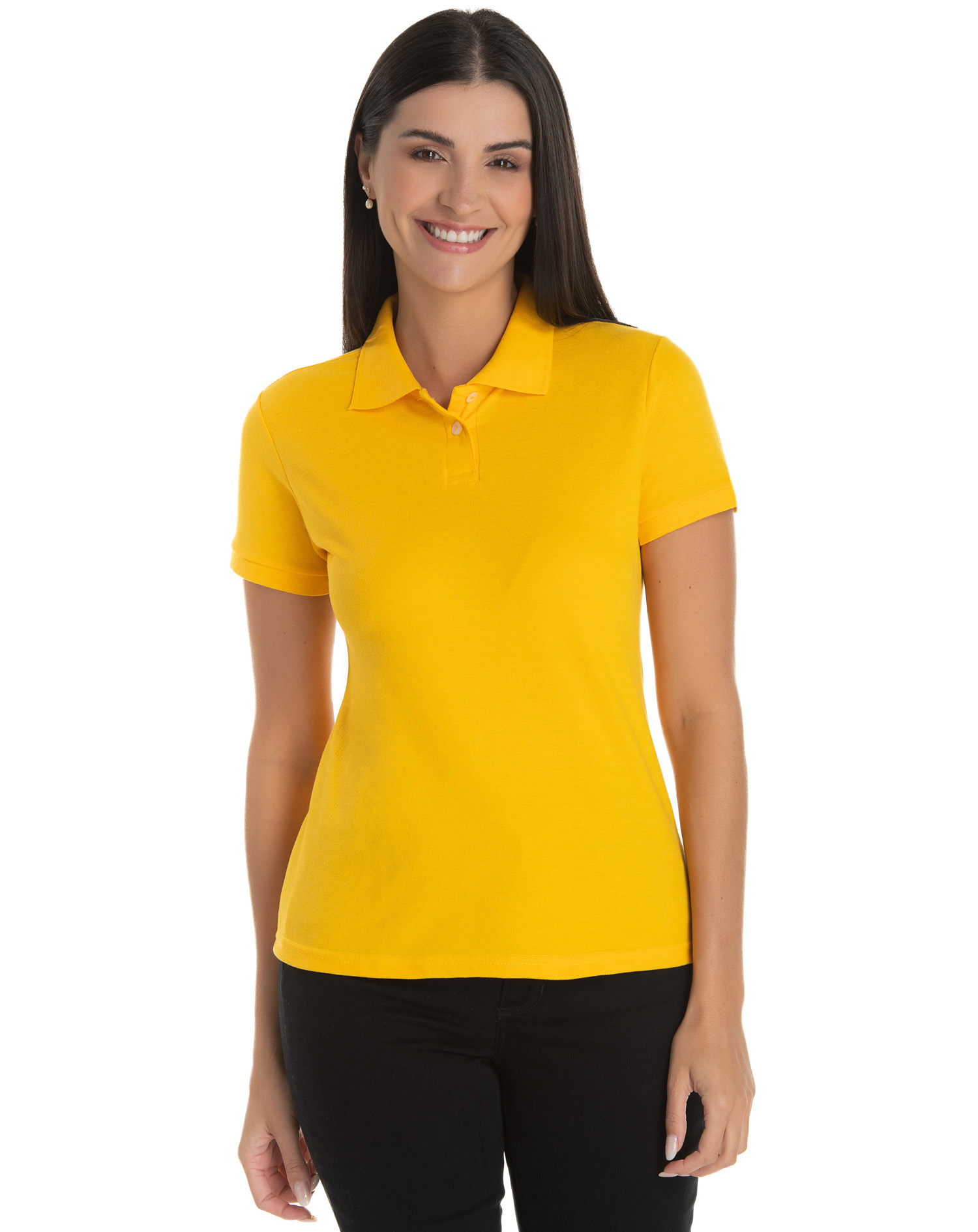 Camisa Polo P.A. Feminina Amarelo Ouro