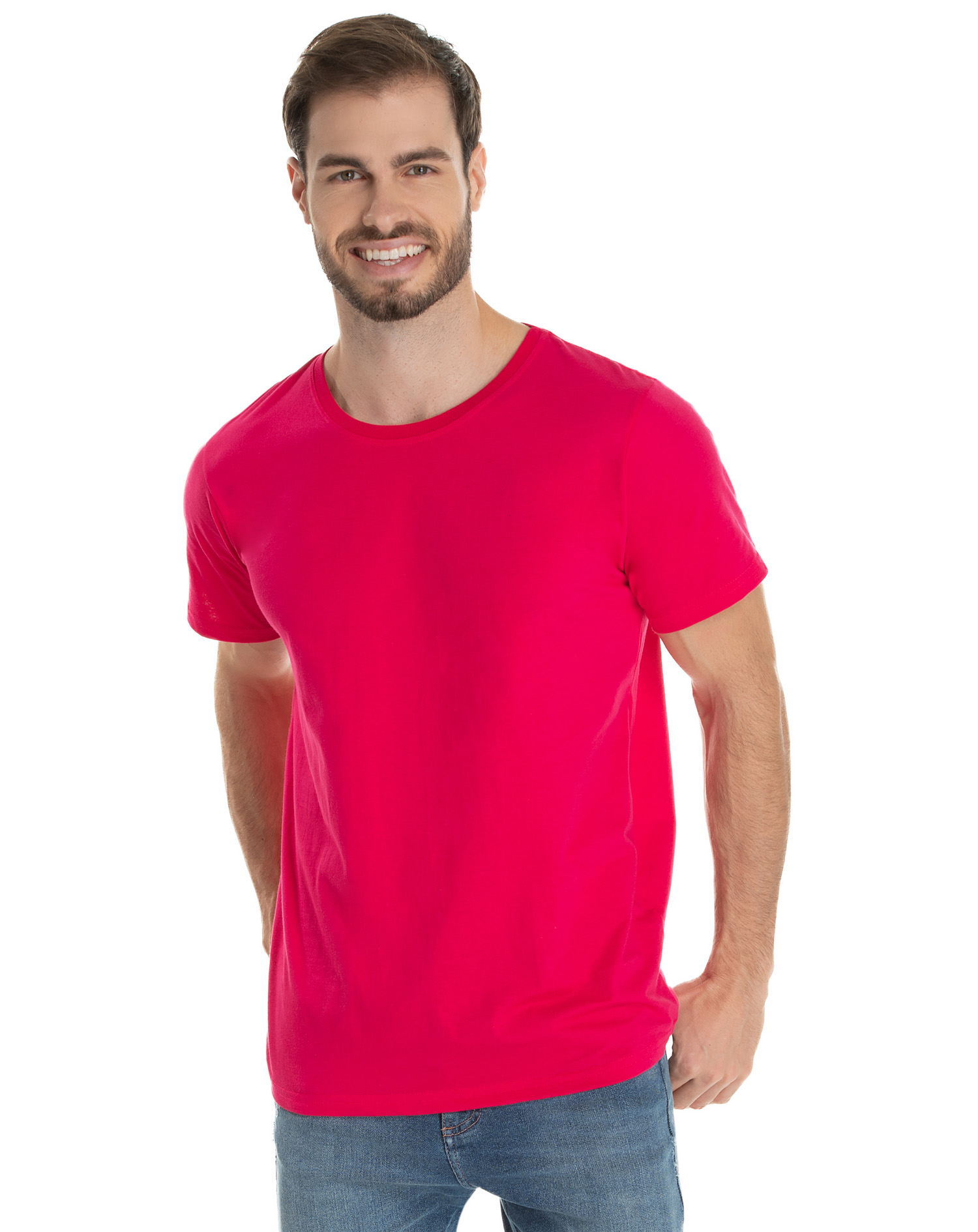 Camiseta de Algodão Premium Rosa Pink
