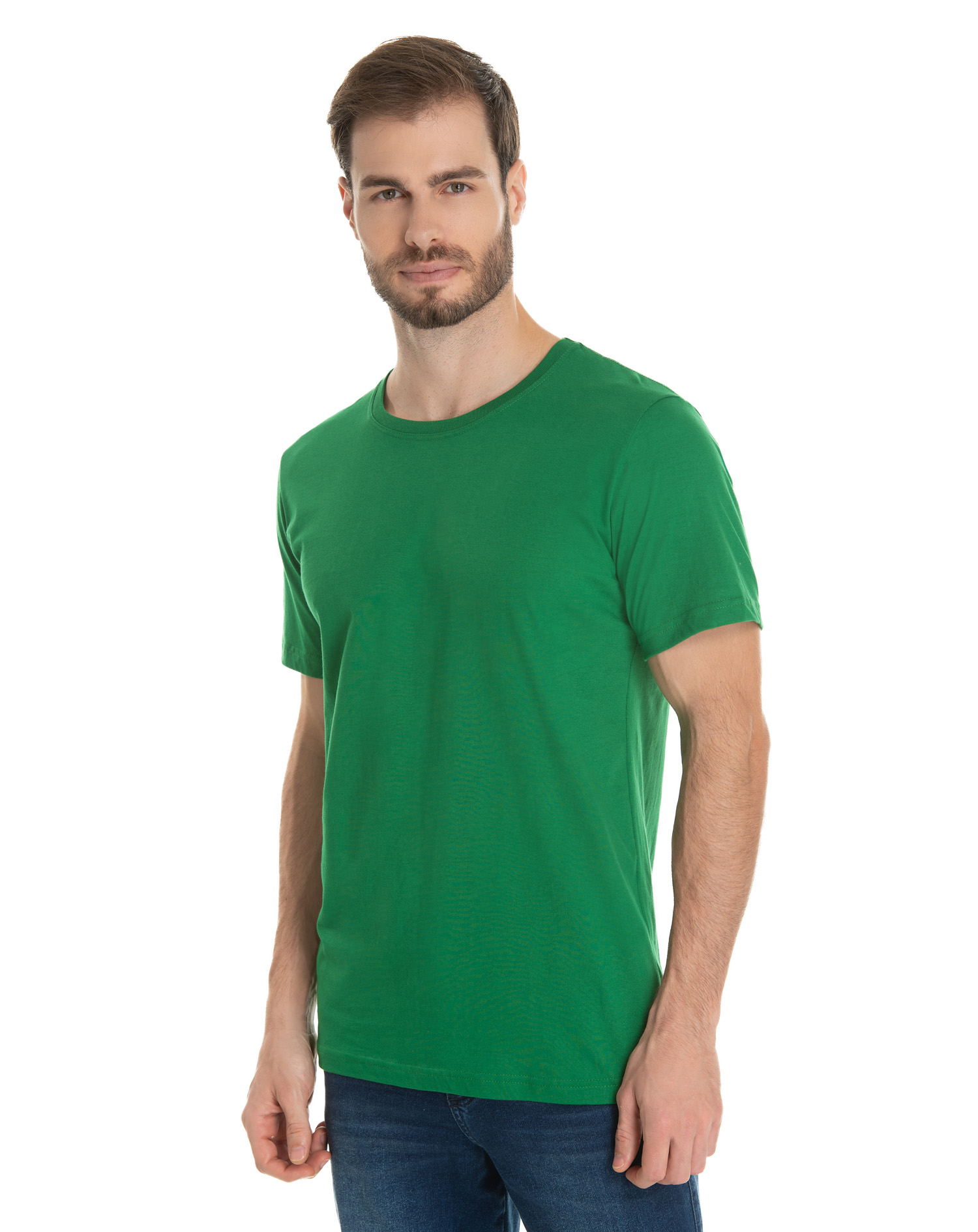 Camiseta de Algodão Premium Verde Bandeira Direto de Fábrica