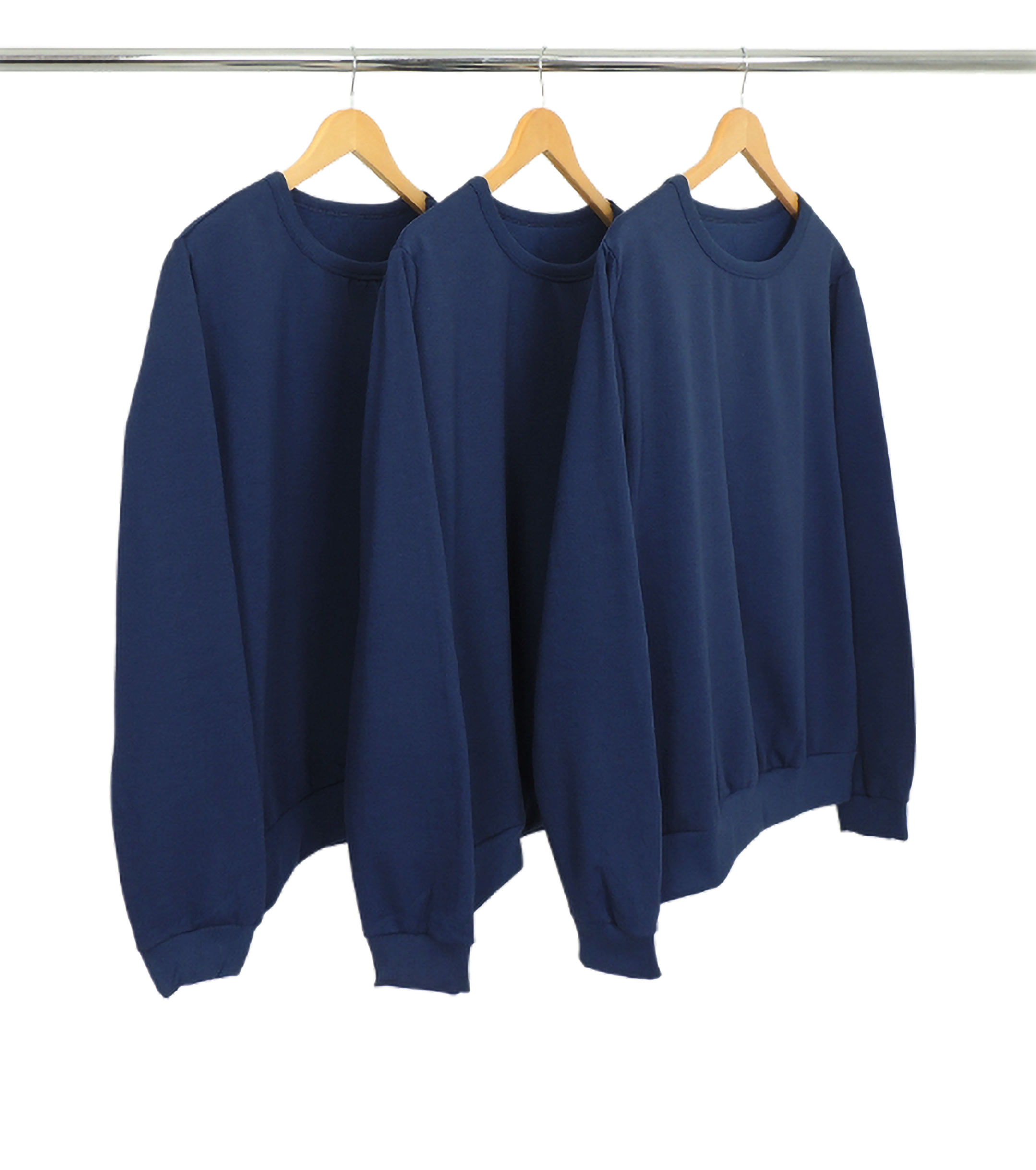 Kit 3 Blusões de Moletom Azul Marinho