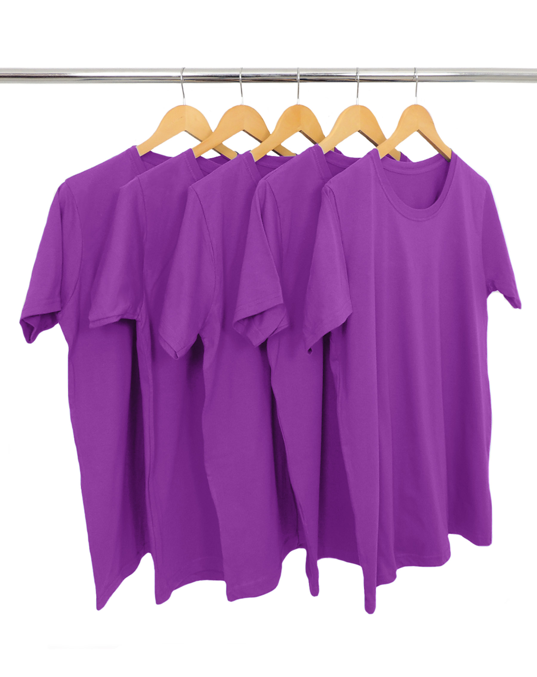 KIT 5 Camisetas de Algodão Premium Roxas